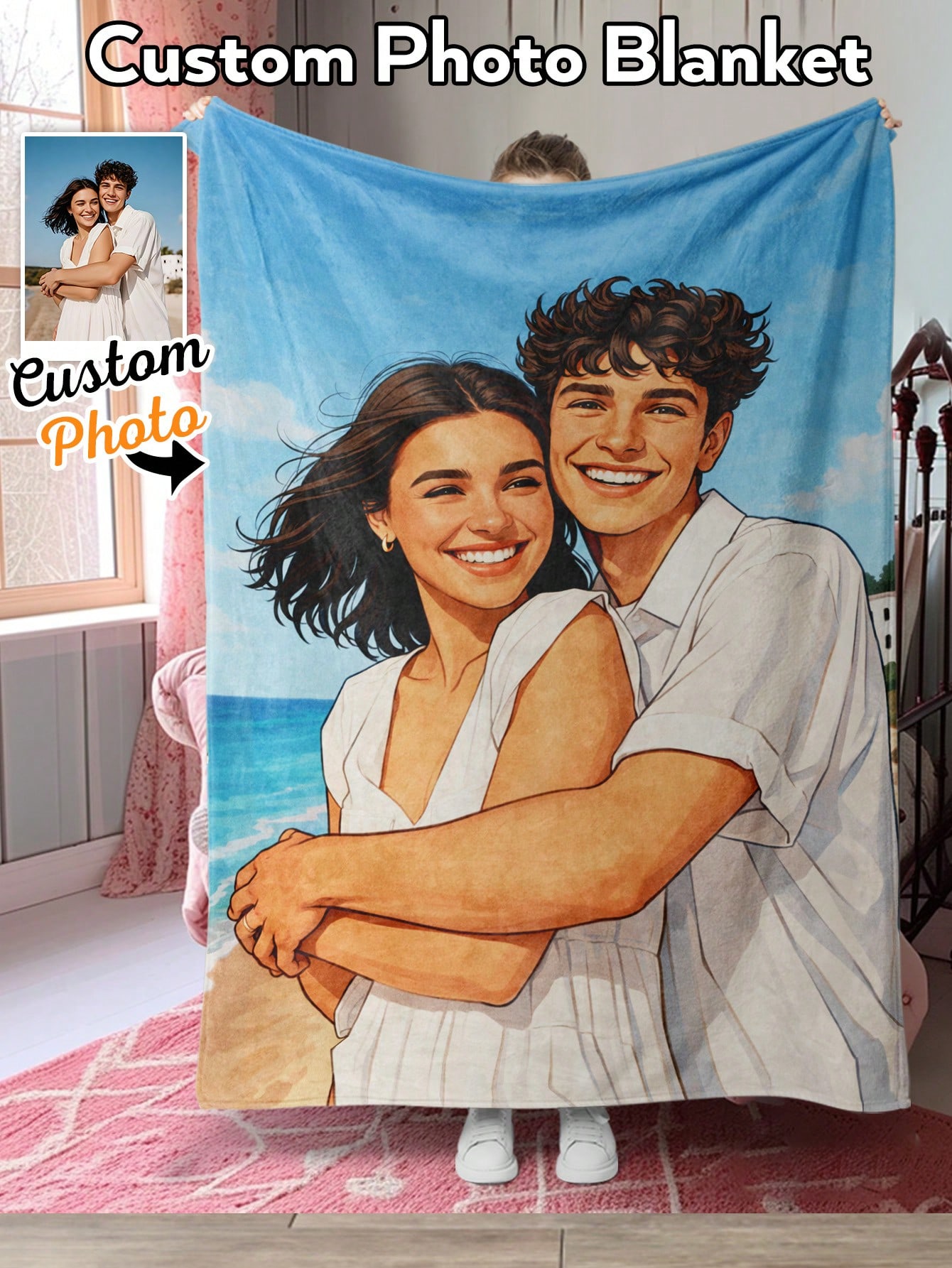 Custom AI Style Photo Blanket  - Christmas Throw Blanket recension och pris