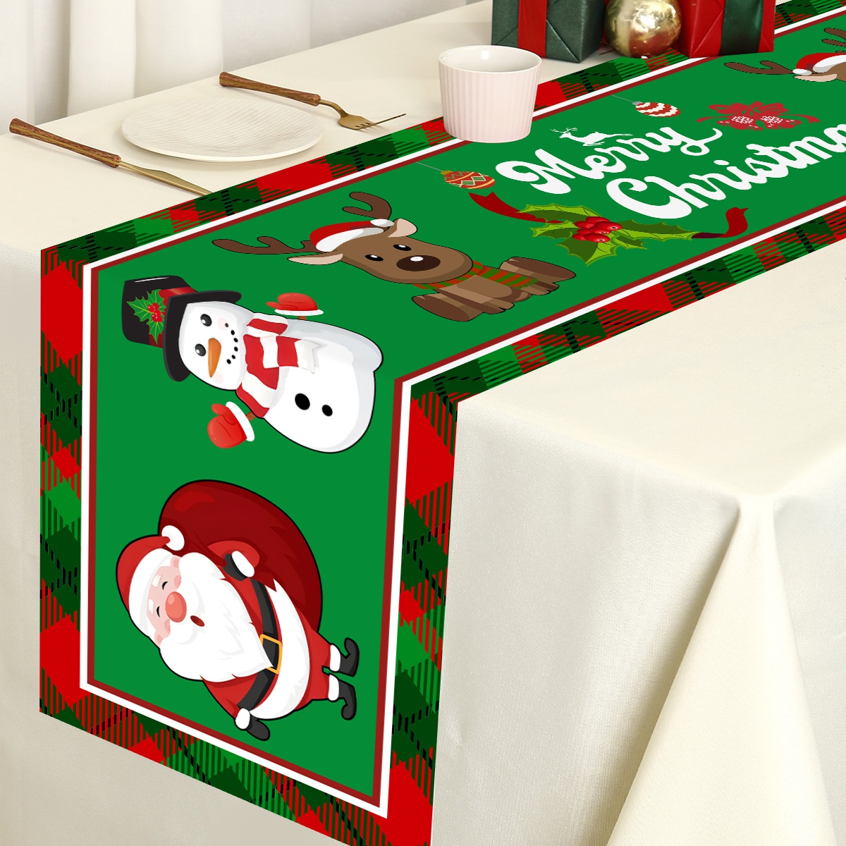 Christmas Santa Clause Polyest - Christmas Table Runner recension och pris