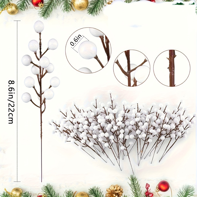 24pcs Artificial Flowers Berry - Christmas Tree Artificial recension och pris