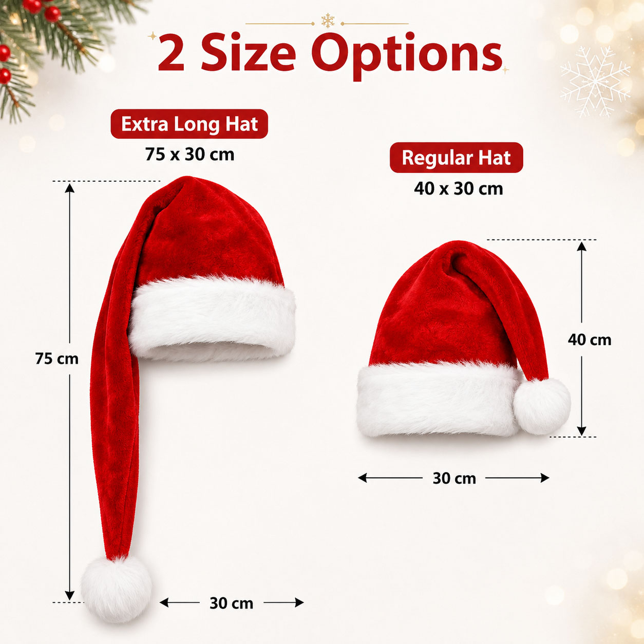 Fluffy Red Santa Hats Set with - Santa Hat Plush recension och pris