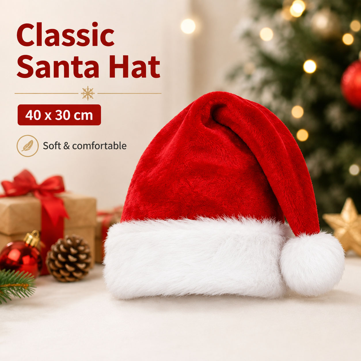 Fluffy Red Santa Hats Set with - Santa Hat Plush recension och pris