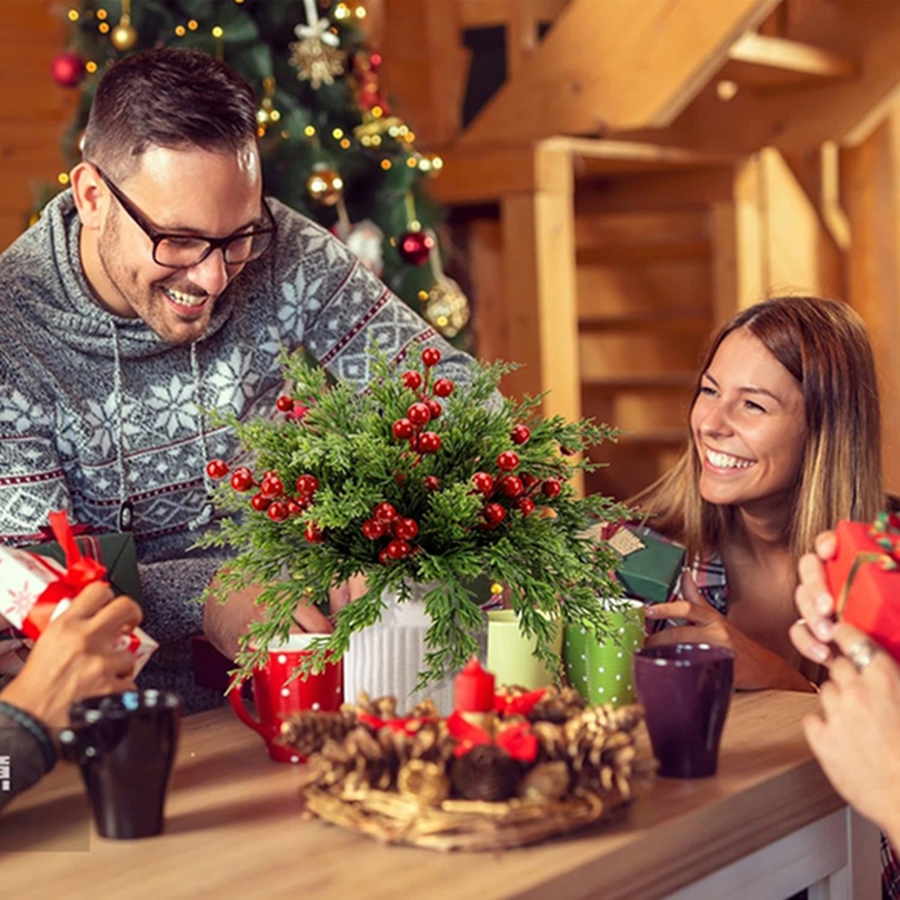 25/50Pcs Artificial Plant Cypr - Christmas Tree Artificial recension och pris